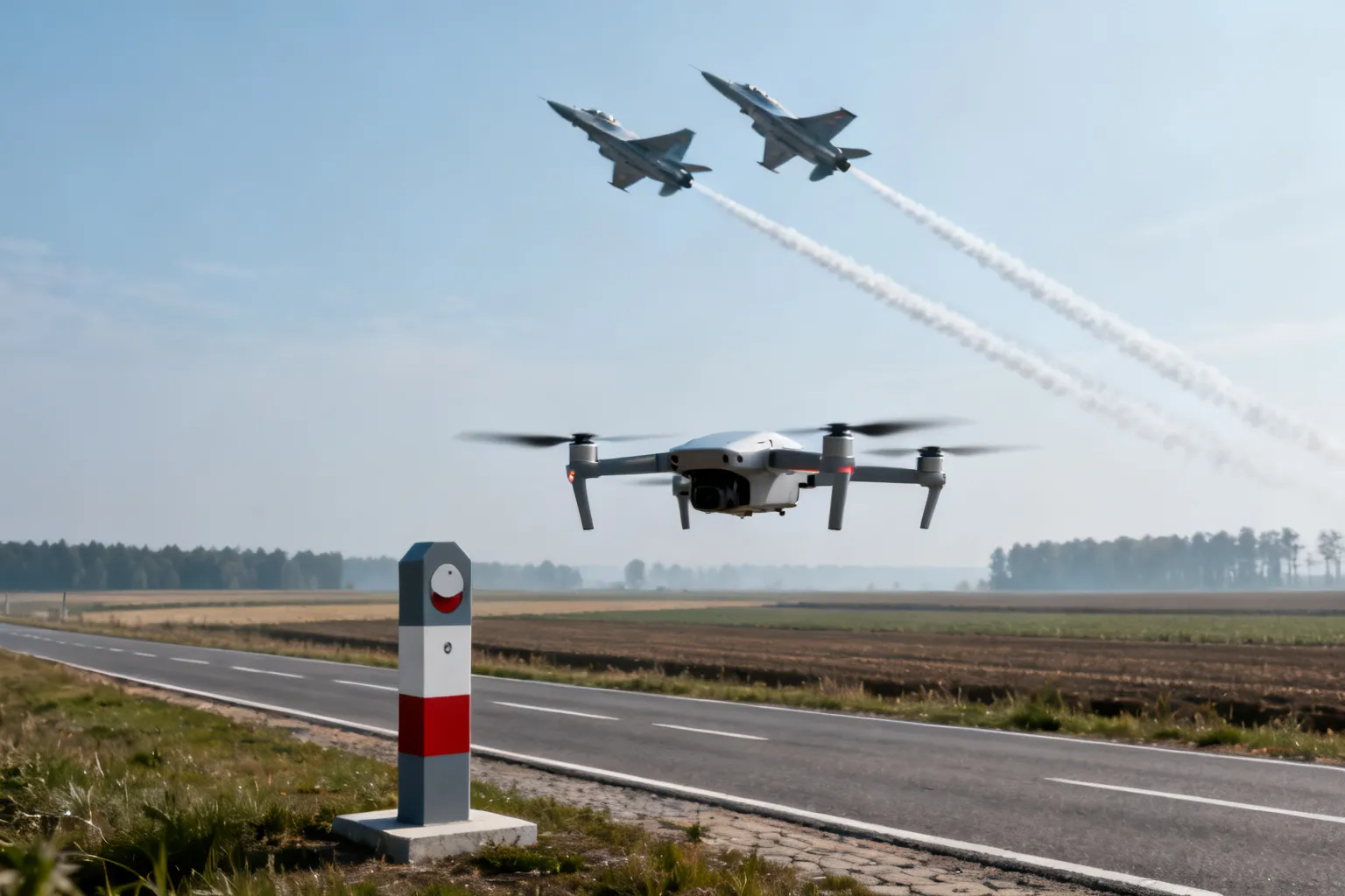 Dron 4 km od granicy z Polską — poderwano myśliwce, wysłano alert RCB