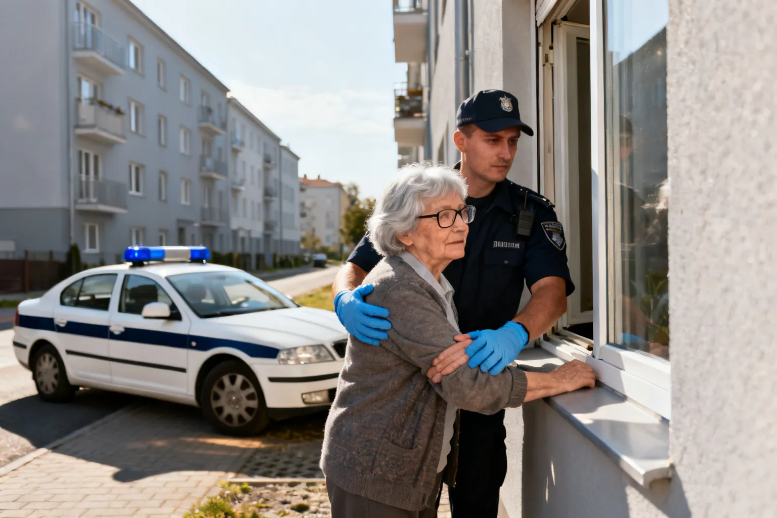 Policja weszła przez okno i pomogła zdezorientowanej 82-latce w Straszydlu