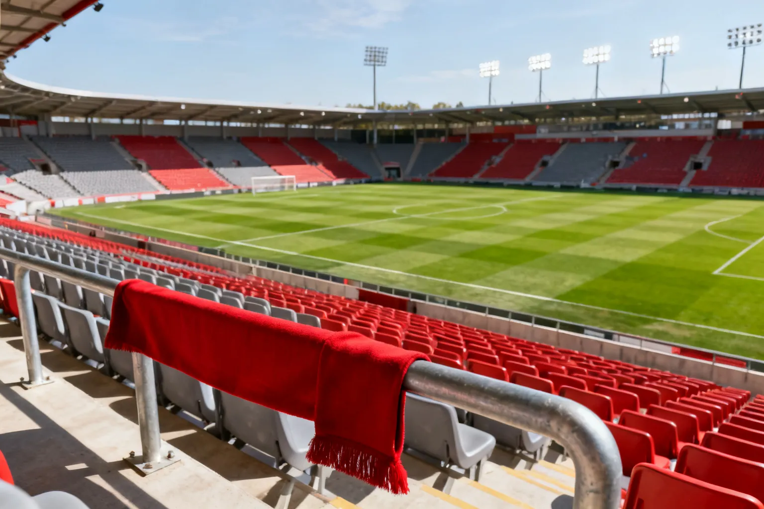 Napis PCLA Resovia Rzeszów zawieszony na stadionie przy Wyspiańskiego
