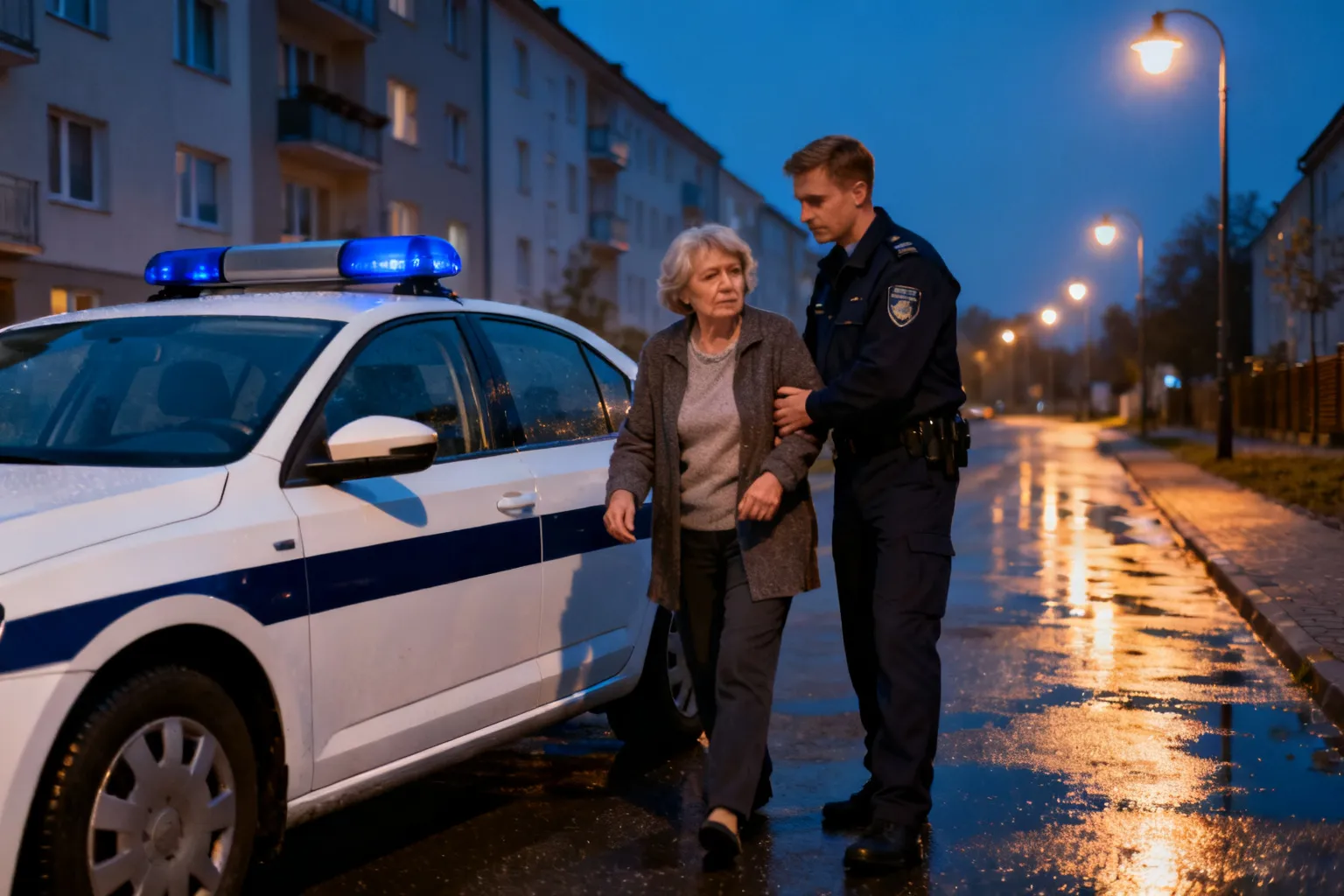 Policjanci odnaleźli nocą 55‑latkę w Lesku